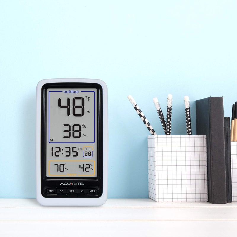 AcuRite 01136M Wireless Thermometer with Indoor/Outdoor Temperature and Humidity, White - Image 2